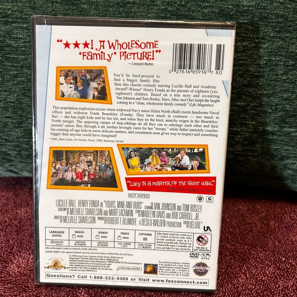 Yours, Mine & Ours (VHS) - White/Red Classic Family Comedy